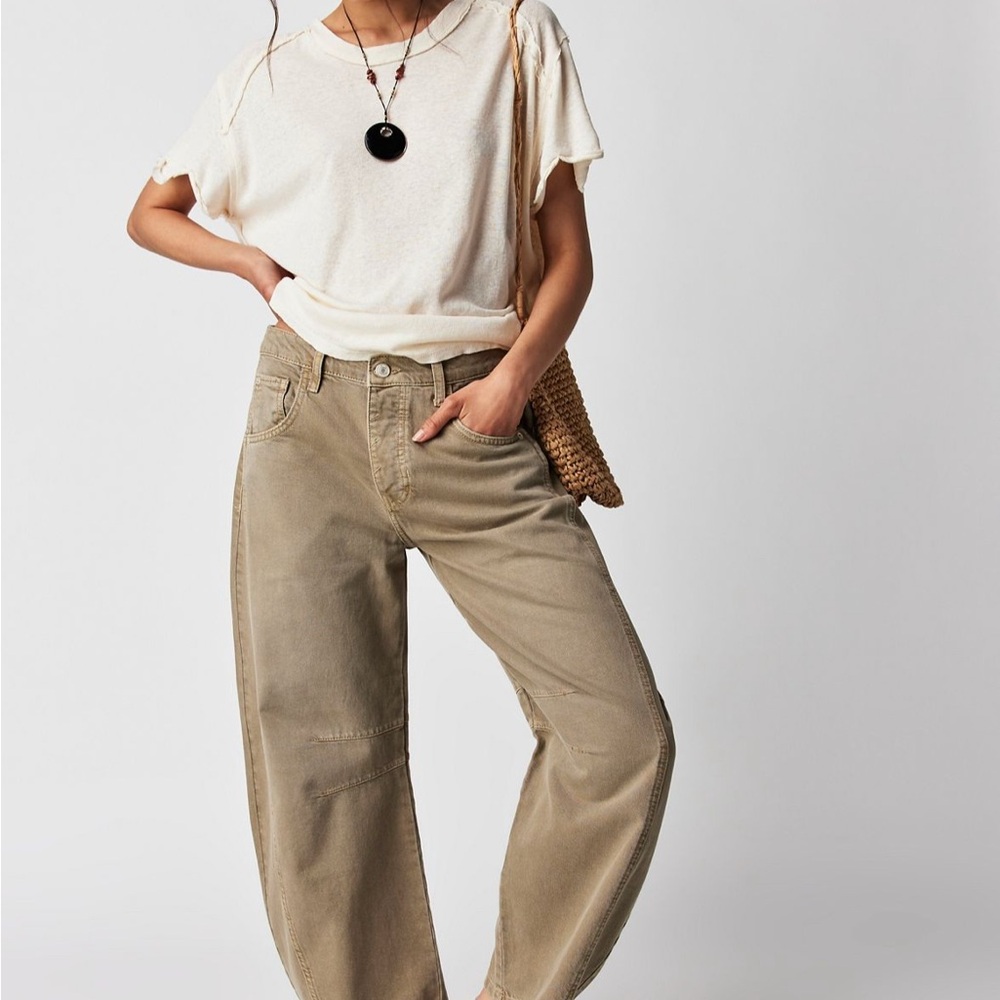 We The Free barrel Jeans in Khaki/Tan